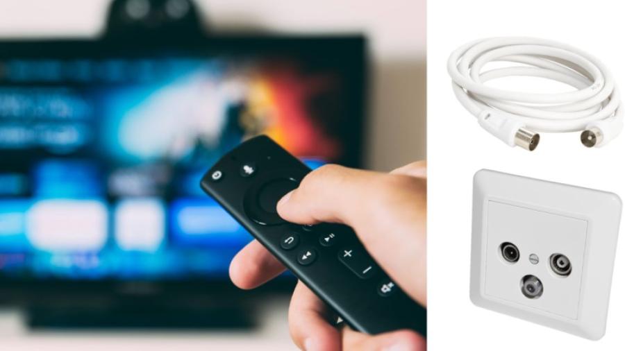 TV-apparat med antennkabel