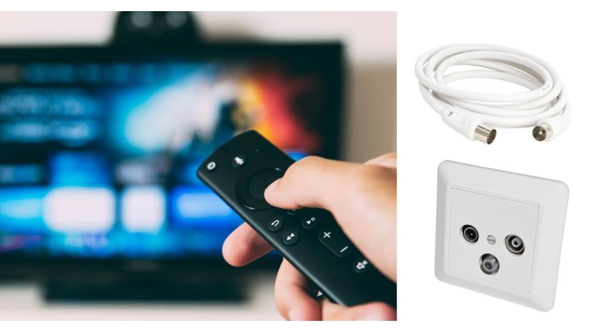 TV-apparat med antennkabel